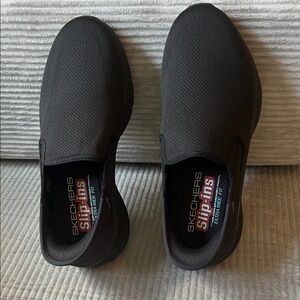 Skechers Black Slip-On Knit Loafers
